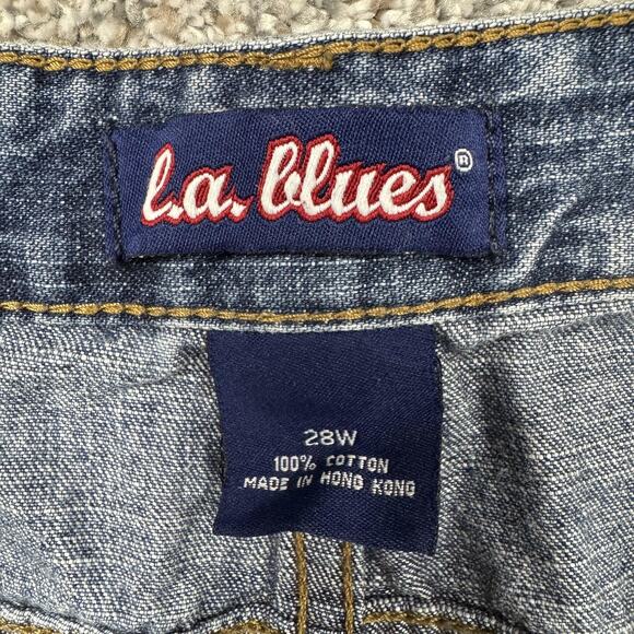 Vintage LA Blues Jeans Womens 28W Plus Blue Denim Relaxed Fit Tapered Leg 90s - Picture 7 of 11